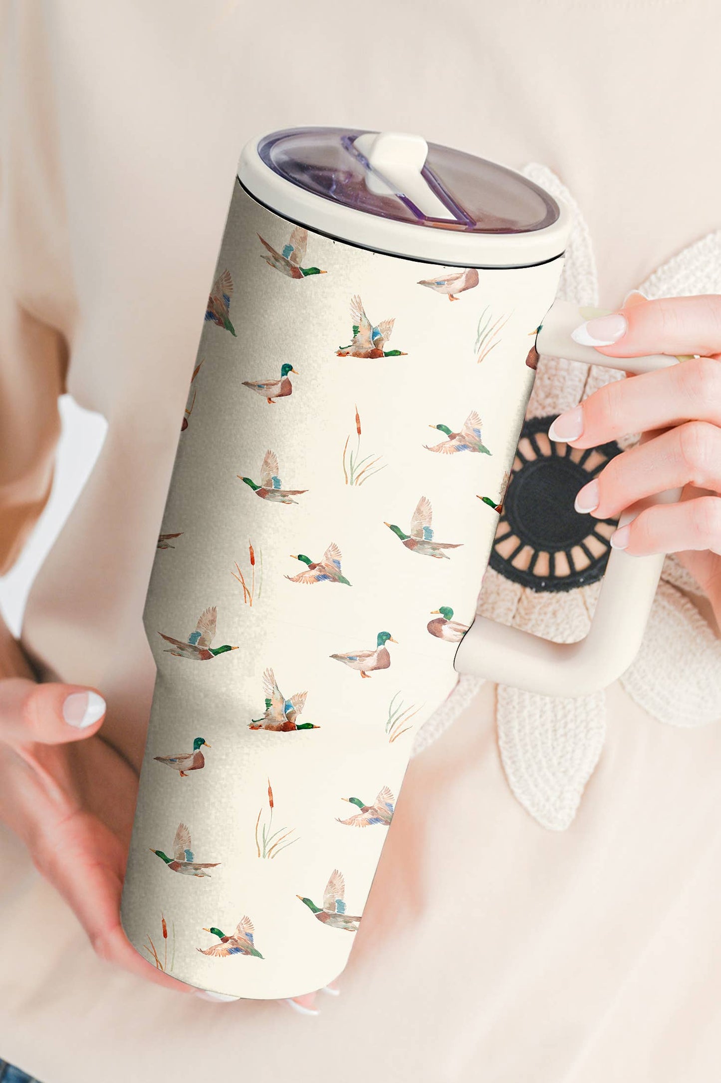 Mallard Flip Straw Large Handle Tumbler