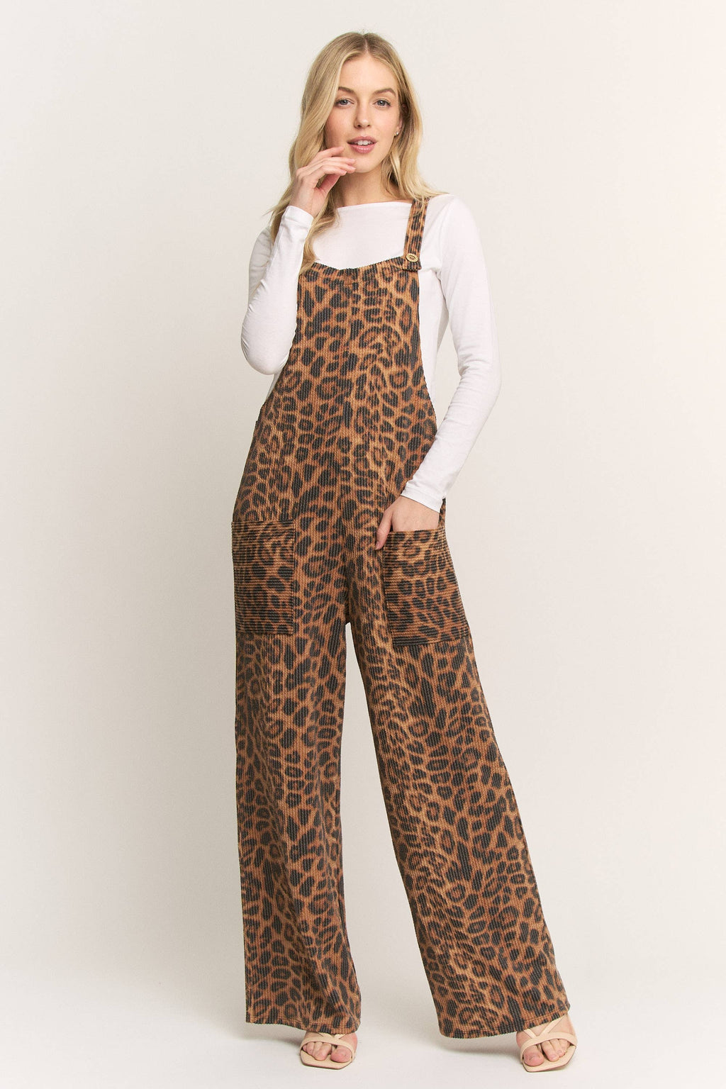 The Leopard Ribbed Jumpsuit/Overalls (S-L)