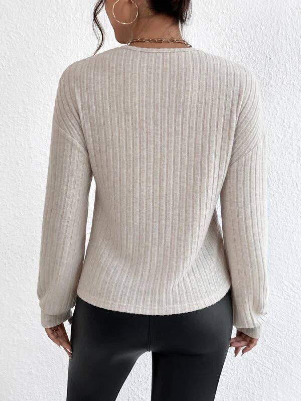 SALE! V-Neck Cross Loose Long Sleeves Blouse (S-2X)