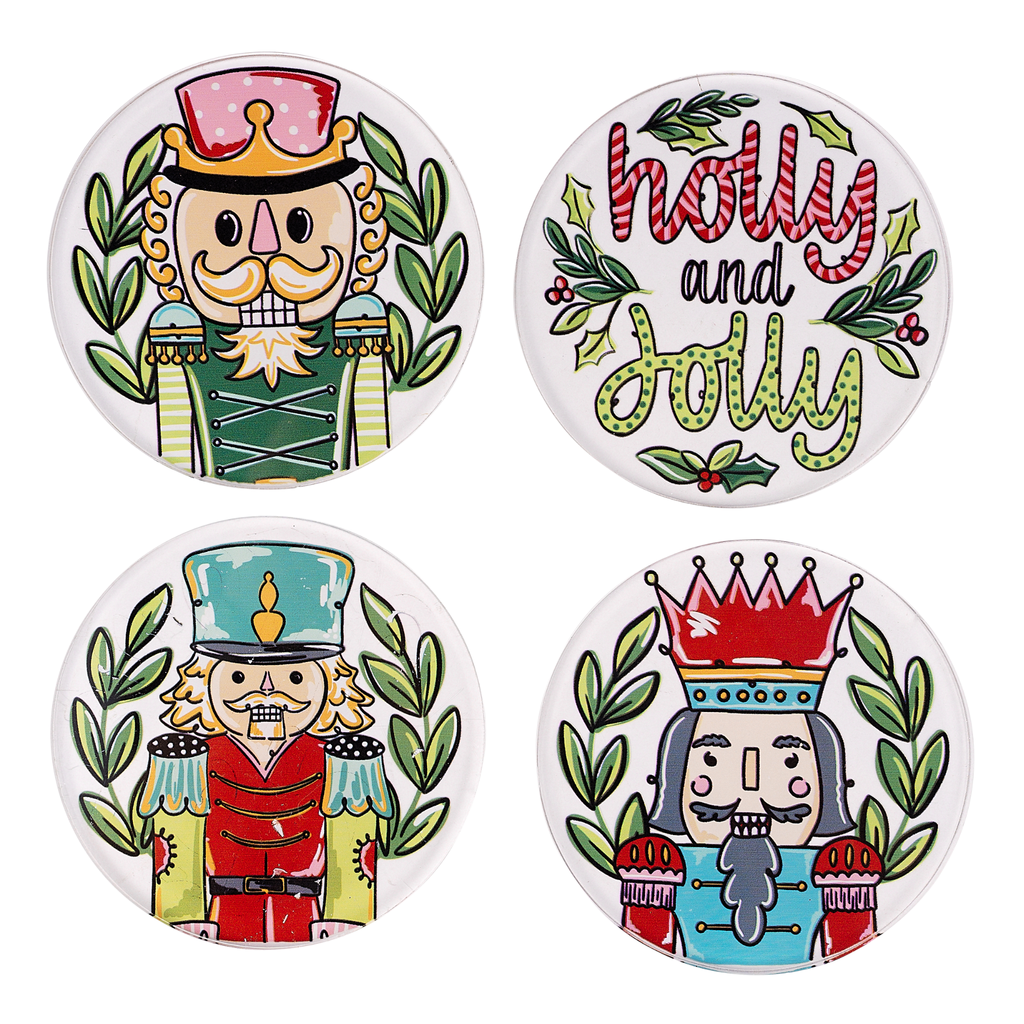 Glory Haus - Holly Jolly Nutcracker Coaster Set/4