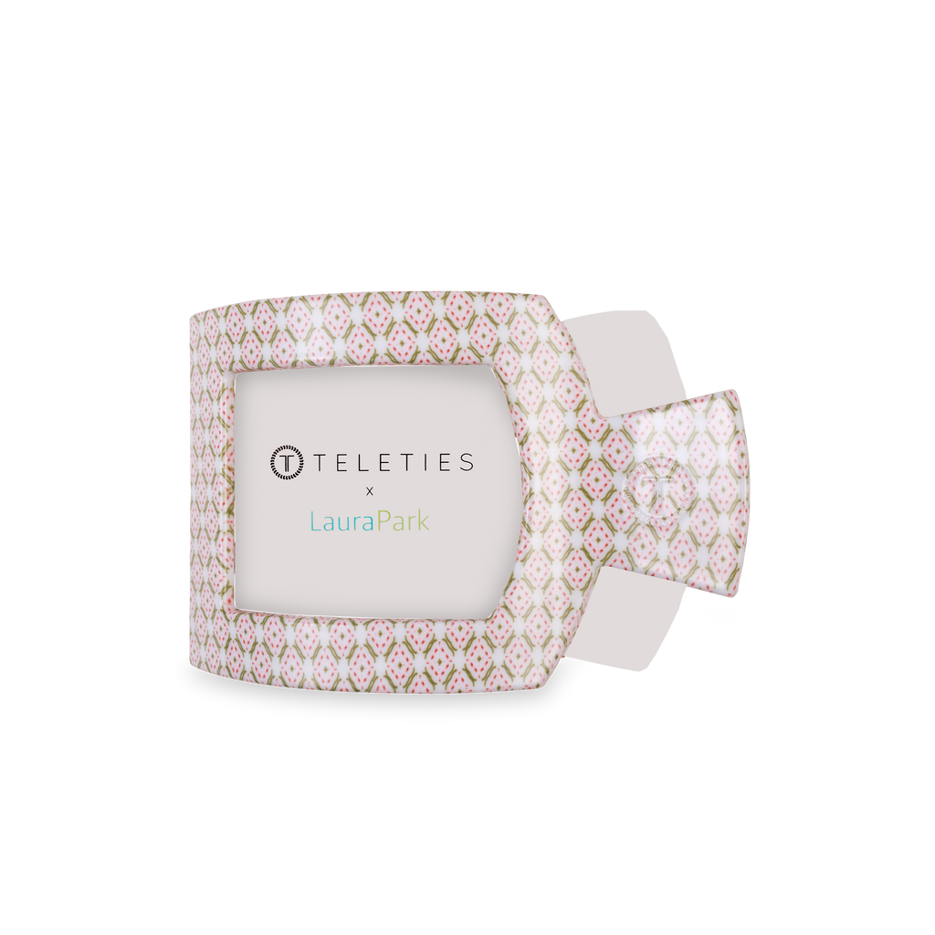 TELETIES - Pine & Pearl | Medium | Flat Square Hair Clip