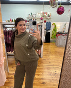 2-Piece Cowl Neck Ribbed Set