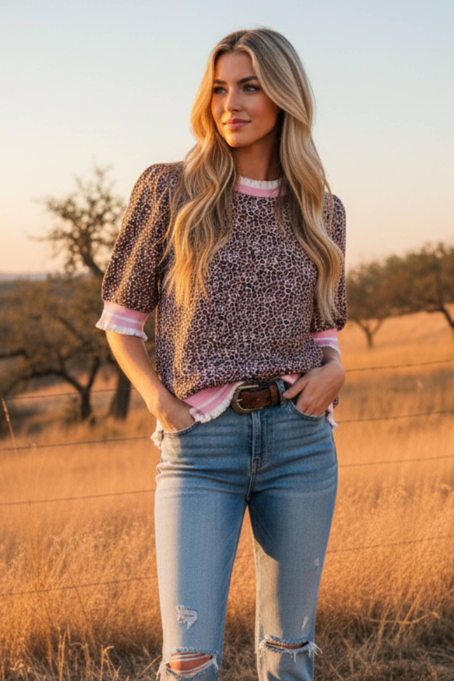 Emmie Leopard Print Knit Top (S-L)