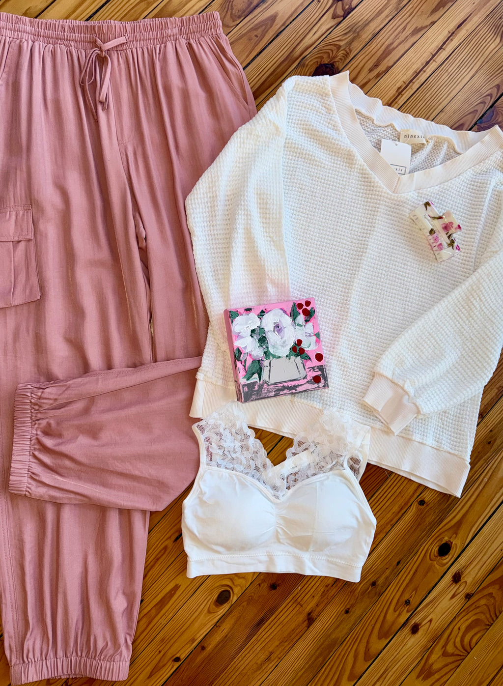 The Ella Waffle Weave Vneck (S-XL)