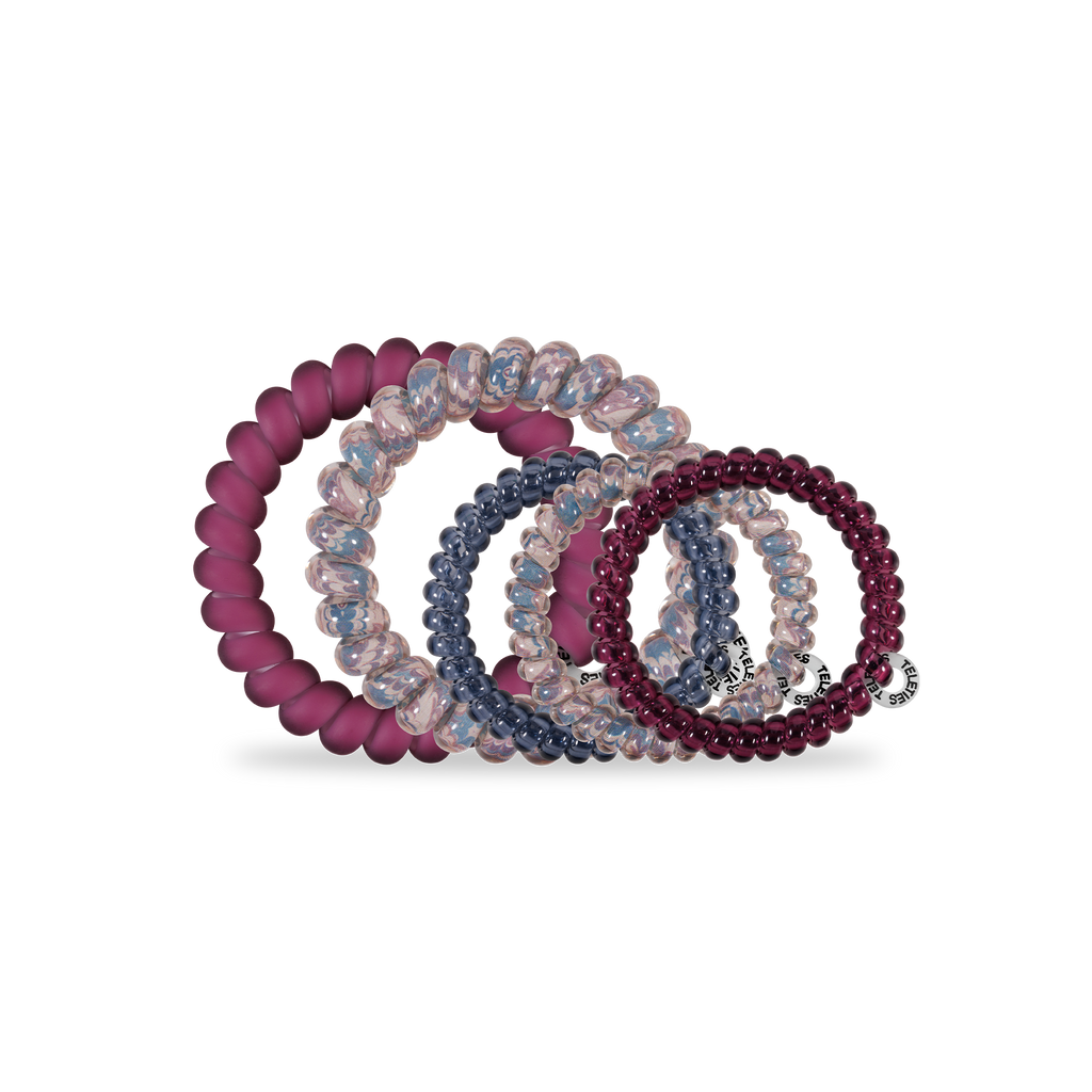 TELETIES - Spiral Hair Coils | Mix Pack | Purple Haze Hair Ties