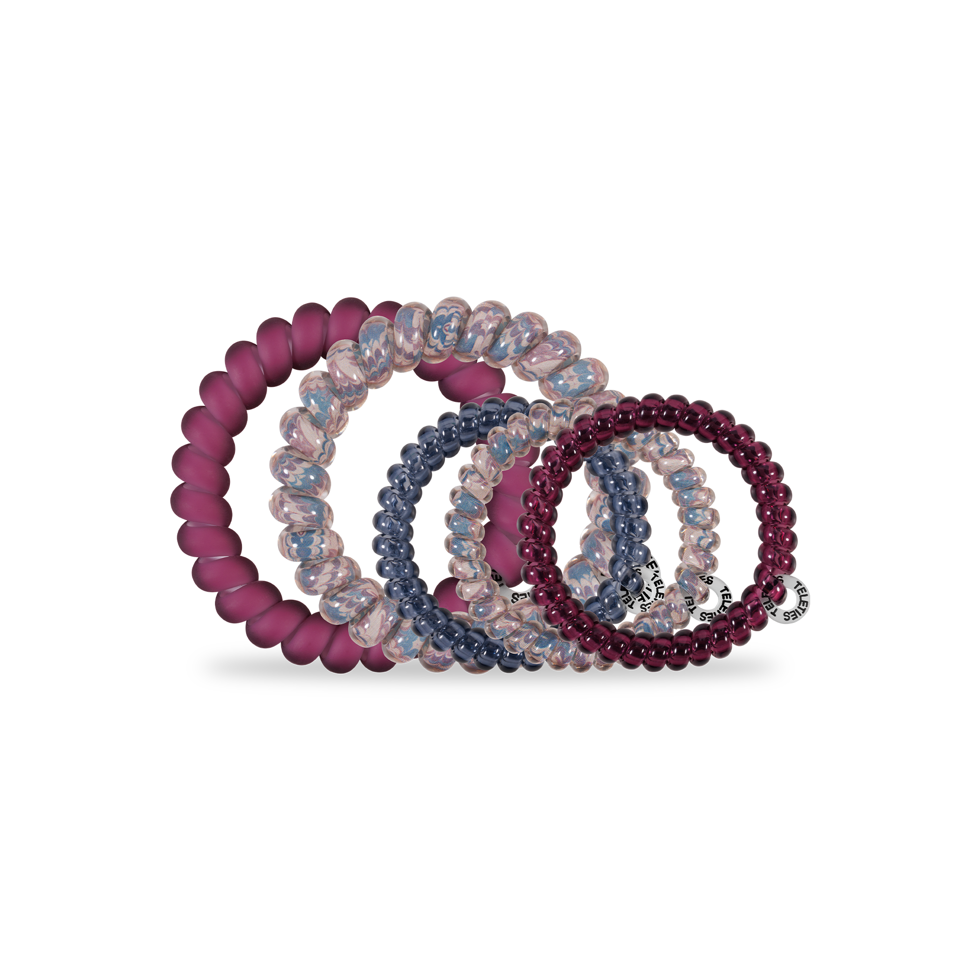 TELETIES - Spiral Hair Coils | Mix Pack | Purple Haze Hair Ties