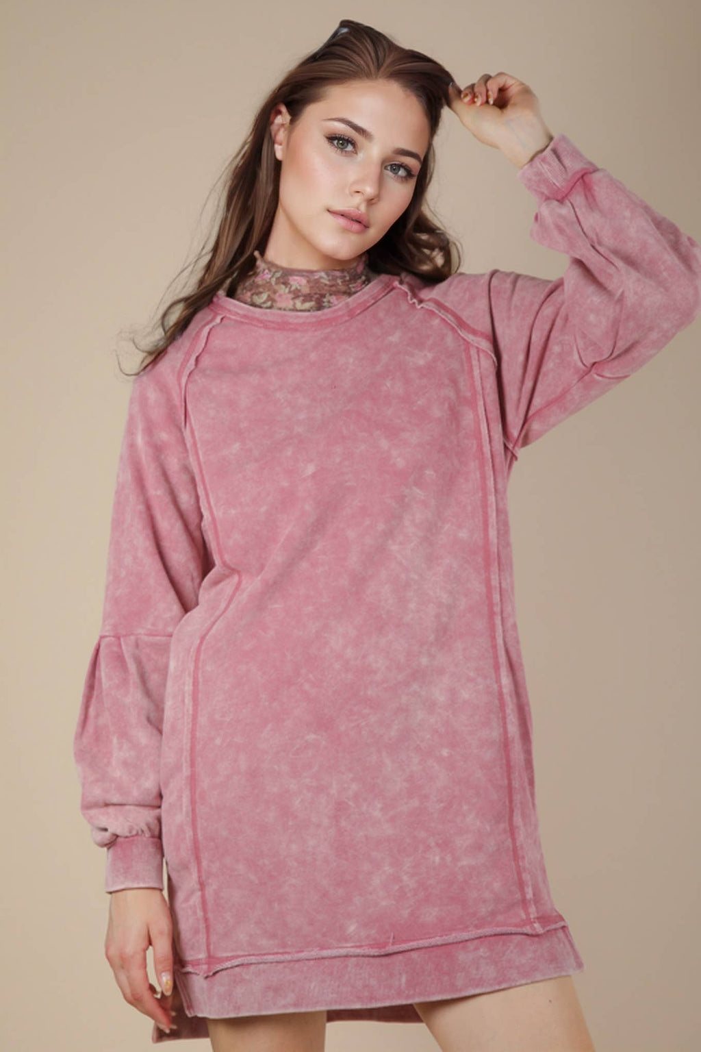 The Lindie Mineral Washed Casual Mini Dress (S-L)(2 Colors)