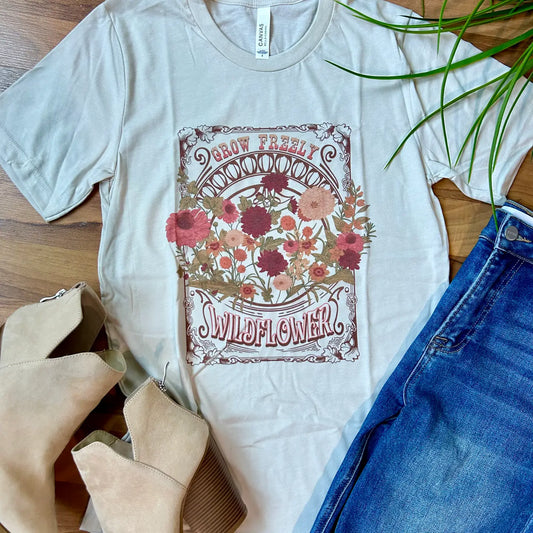 Grow Freely Wildflower Graphic Tee (S-3X)