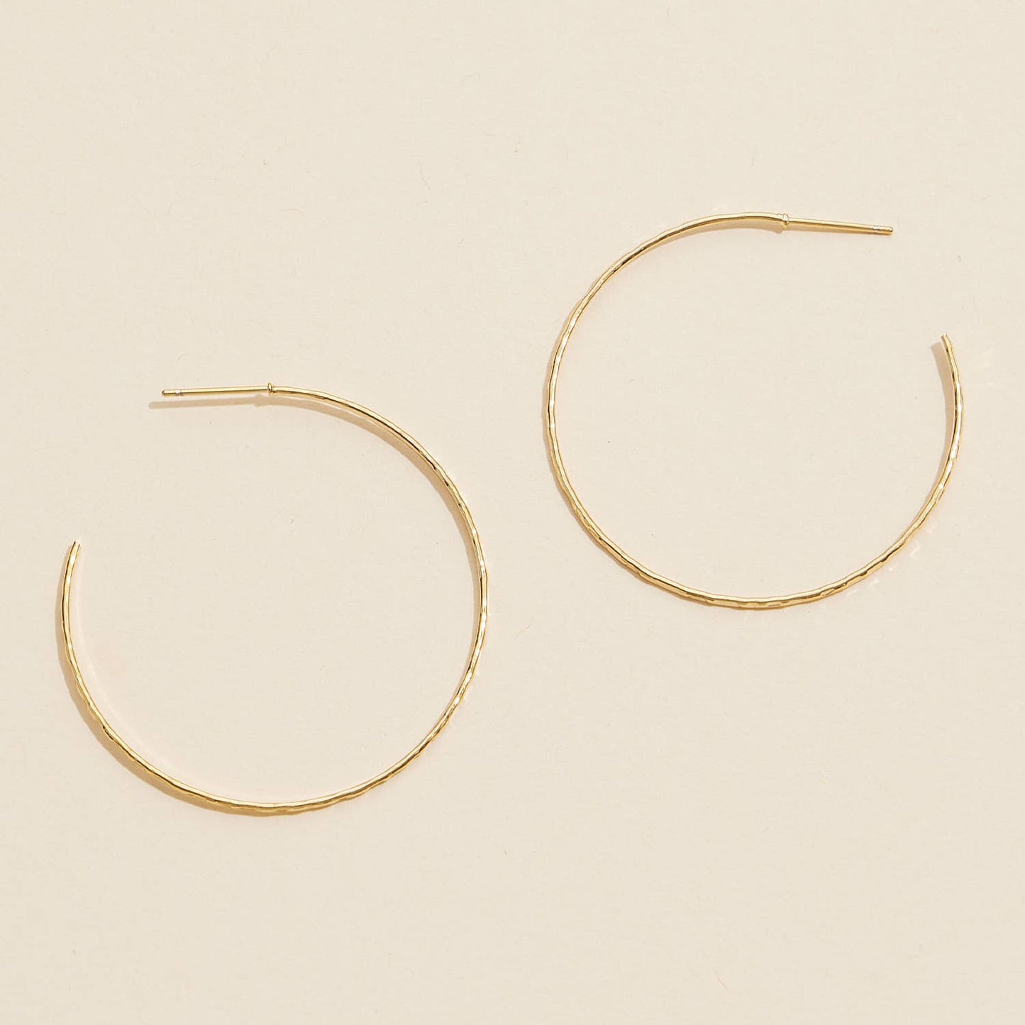 18K Gold Dip Wire Open Hoop Earrings