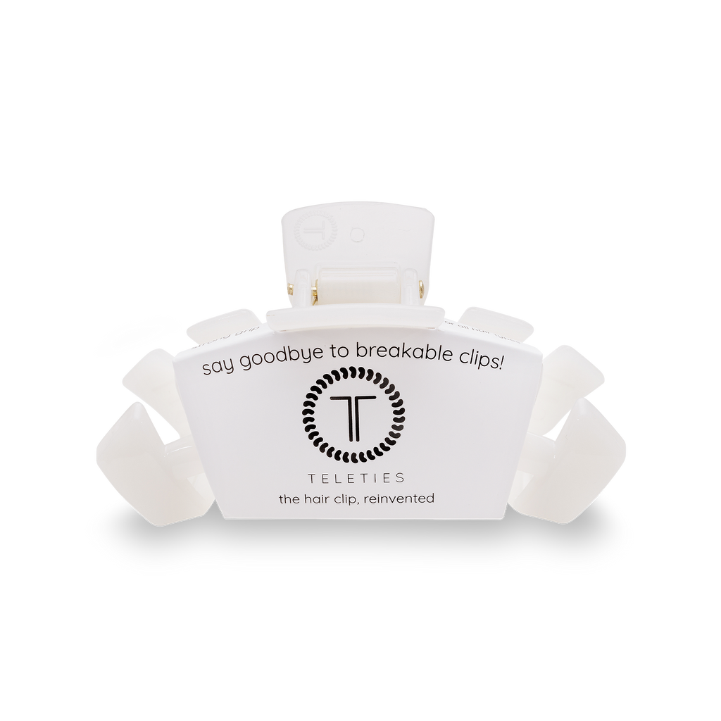 TELETIES - Classic Hair Clip | Small | Coconut White