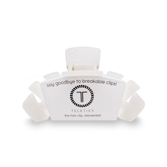 TELETIES - Classic Hair Clip | Small | Coconut White