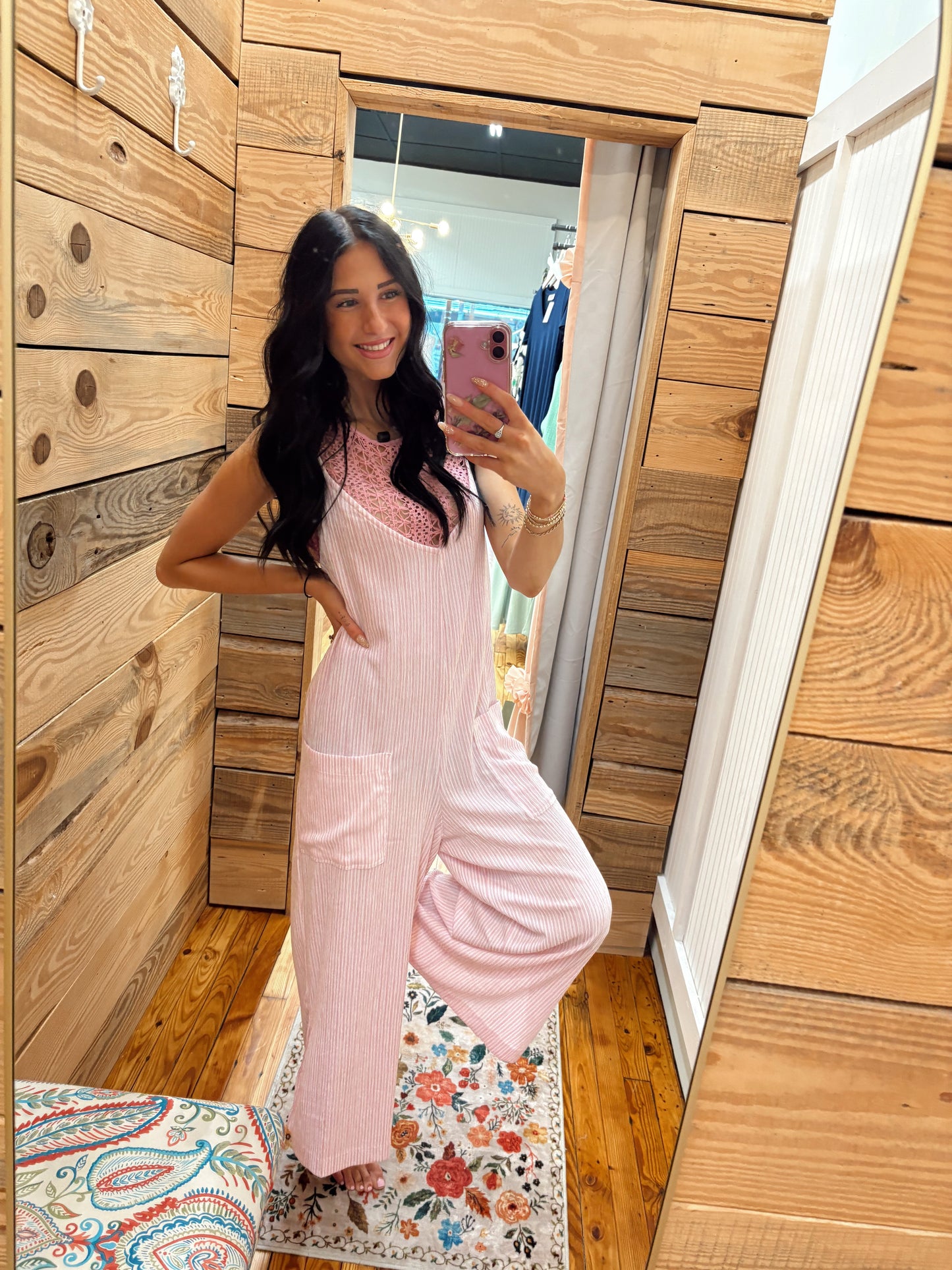 Striped V-Neck Sleeveless Jumpsuit