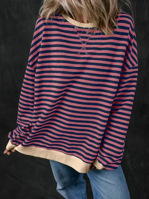 The Mandy Oversized Striped Pullover (S-2X)