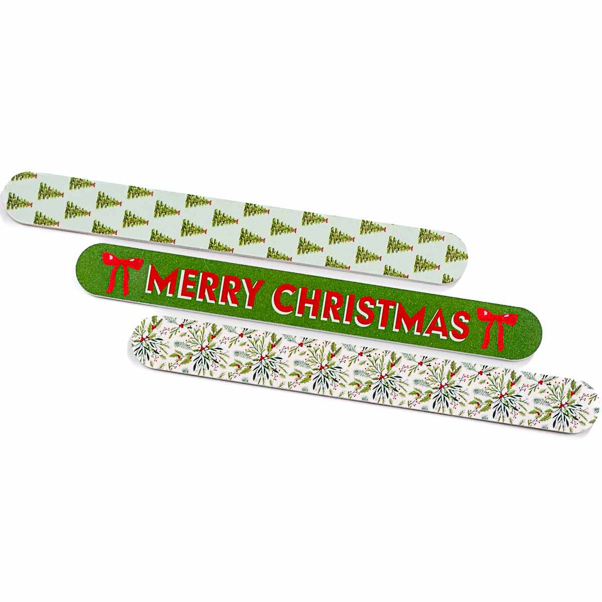 SALE! The Royal Standard - Holly Jolly Christmas Nail Files   Green/Red   7x1x.16   Set of 3