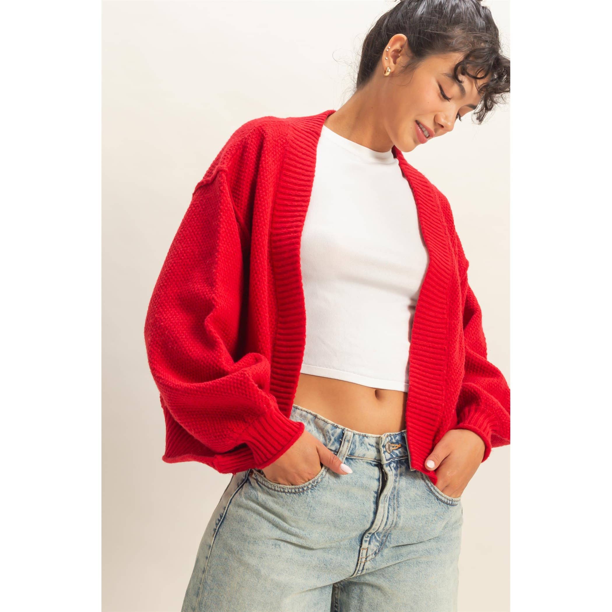 The Amy Oversized Textued Knit Cardigan Sweater (S-L)