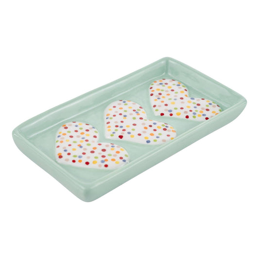 Glory Haus - Polka Dot Heart Trinket Tray