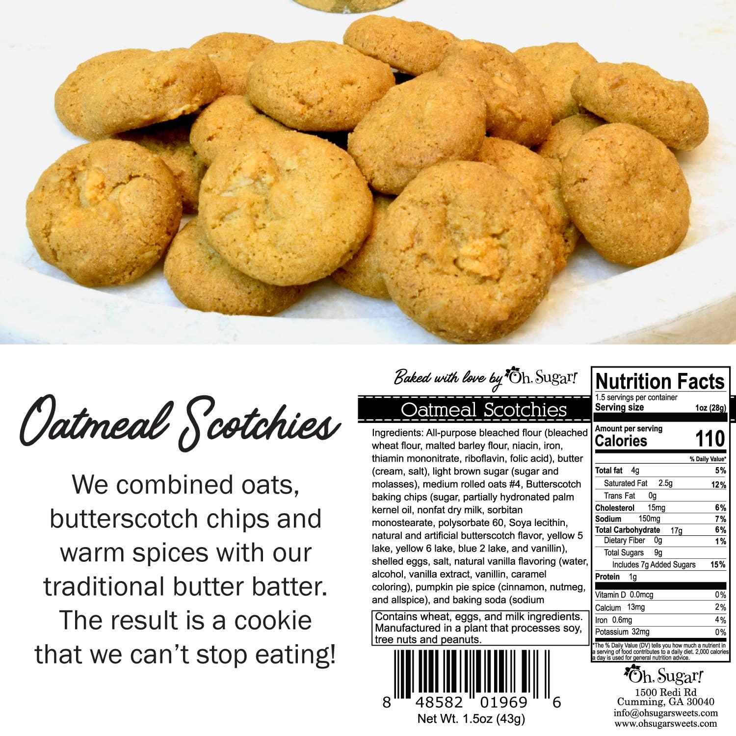 Oh, Sugar! Cookies- Chocolate Chip Christmas Holiday Small Bag