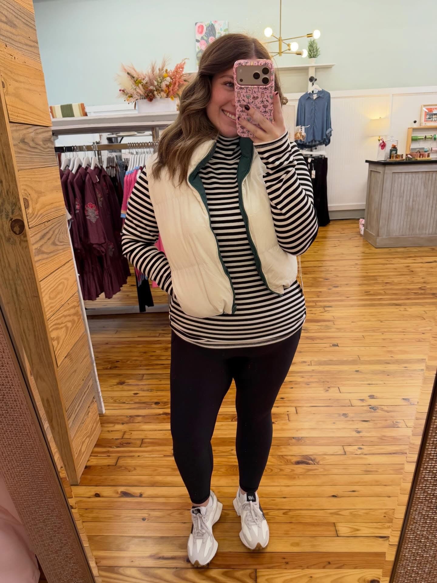 Black/White Striped Turtleneck Fitted Knit Top (S-L)