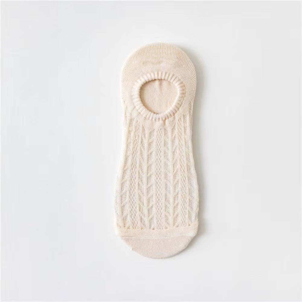 Ladies Hollow Out Knit Boat Socks (3 Colors)