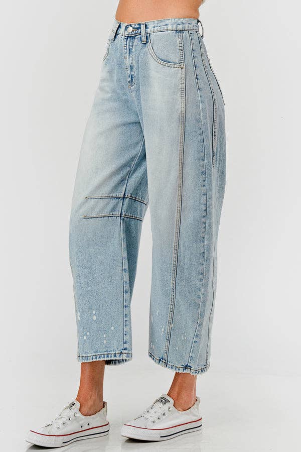 Utah Mid Rise Barrel Denim Jeans (S-XL)