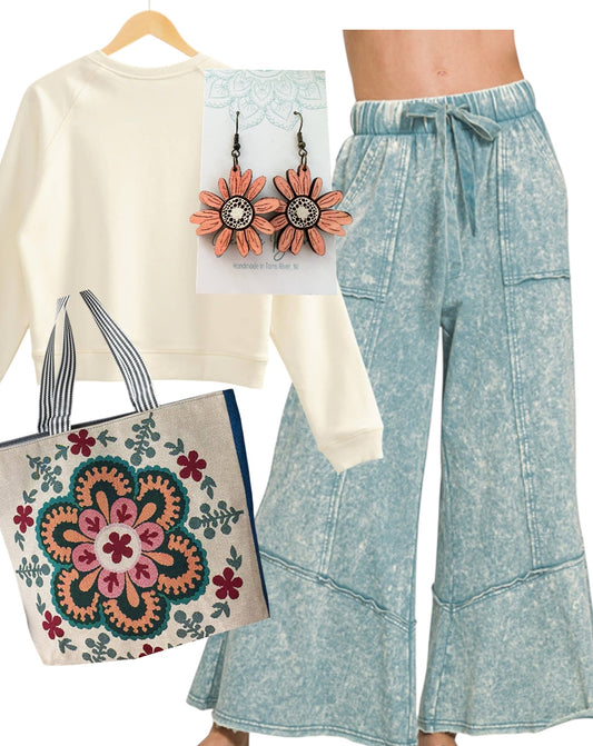 Retro Embroidered Shoulder Tote Bag (2 Colors)