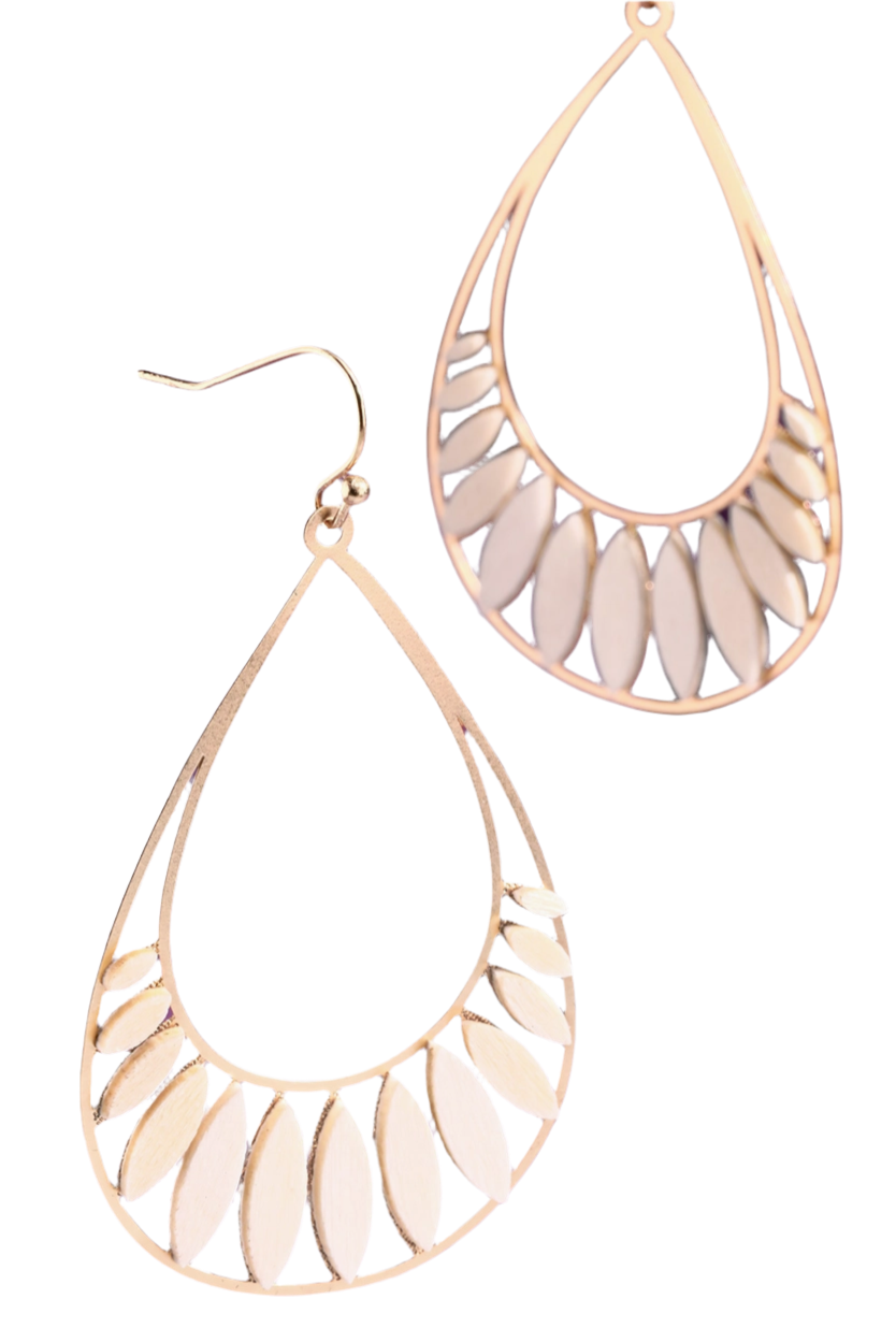 Painted Wood Teardrop Earrings (2 Colors)