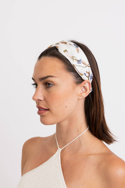 Ivory Satin Floral Headband