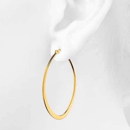 18K STAINLESS STEEL WATERPROOF TARNISH FREE HOOPS