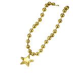 PUFFY STAR CHUNKY BALL CHAIN STATEMENT NECKLACE