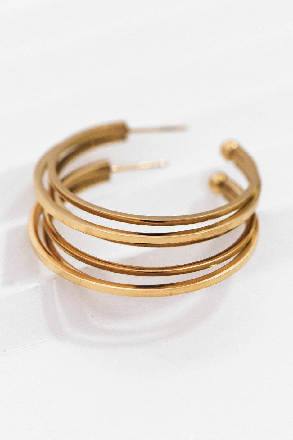18K Gold Plated Waterproof Stainless Steel Hoop Earrings
