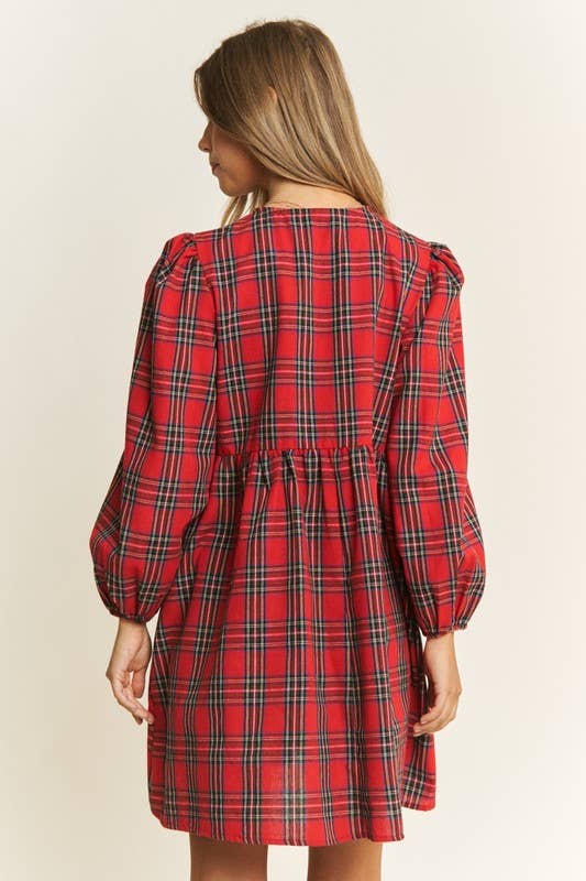 SALE! The Plaid Bow Baby Doll Dress (S-L)