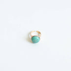 The Gemma Ring- Turquoise & Gold Ring