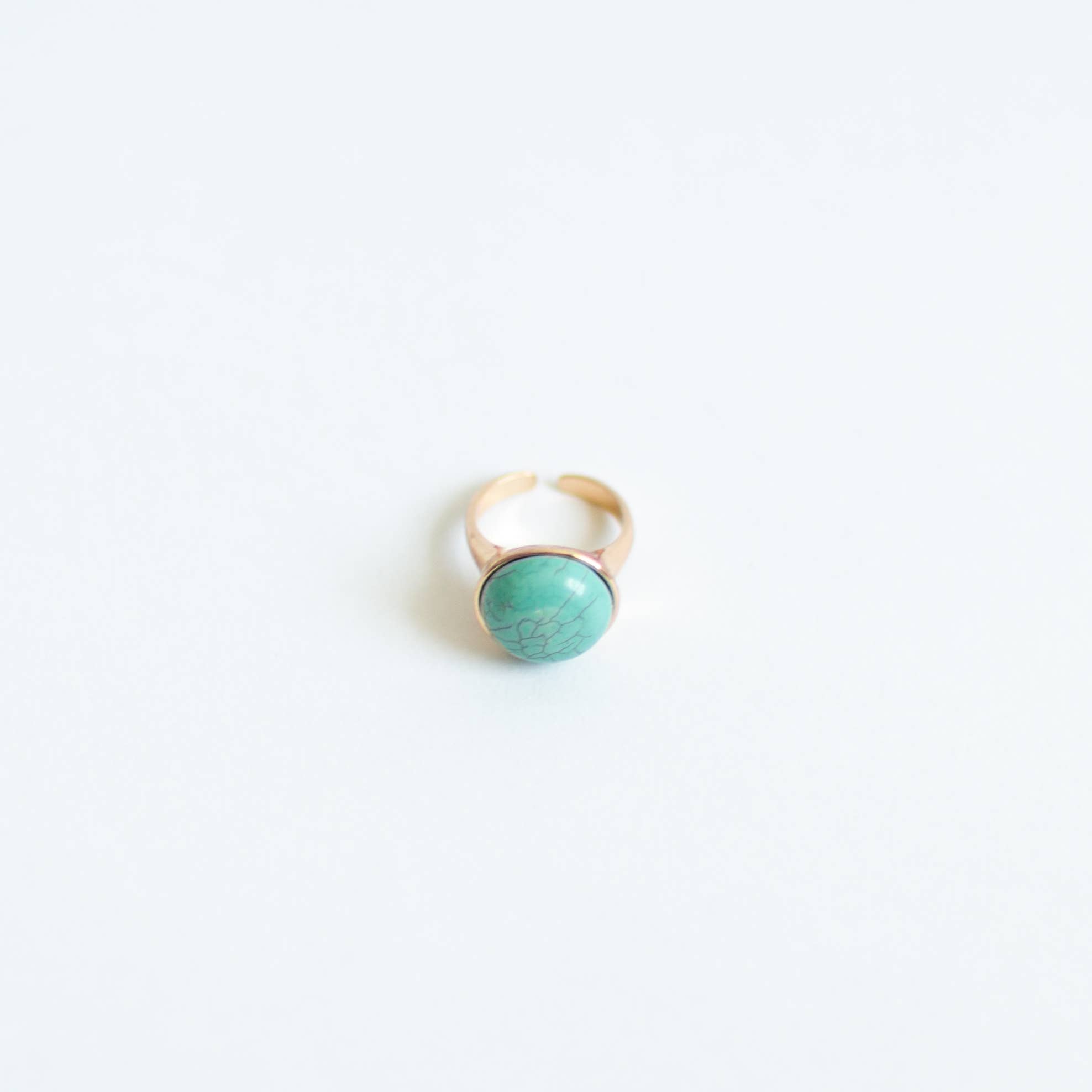 The Gemma Ring- Turquoise & Gold Ring