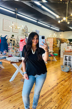 The Black Scallop Top (S-XL)