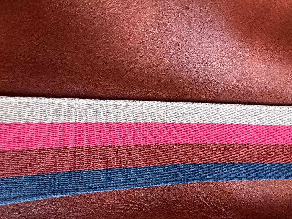 SALE! Cognac Stripe crossbody/ bum fanny bag / clutch w/ strap