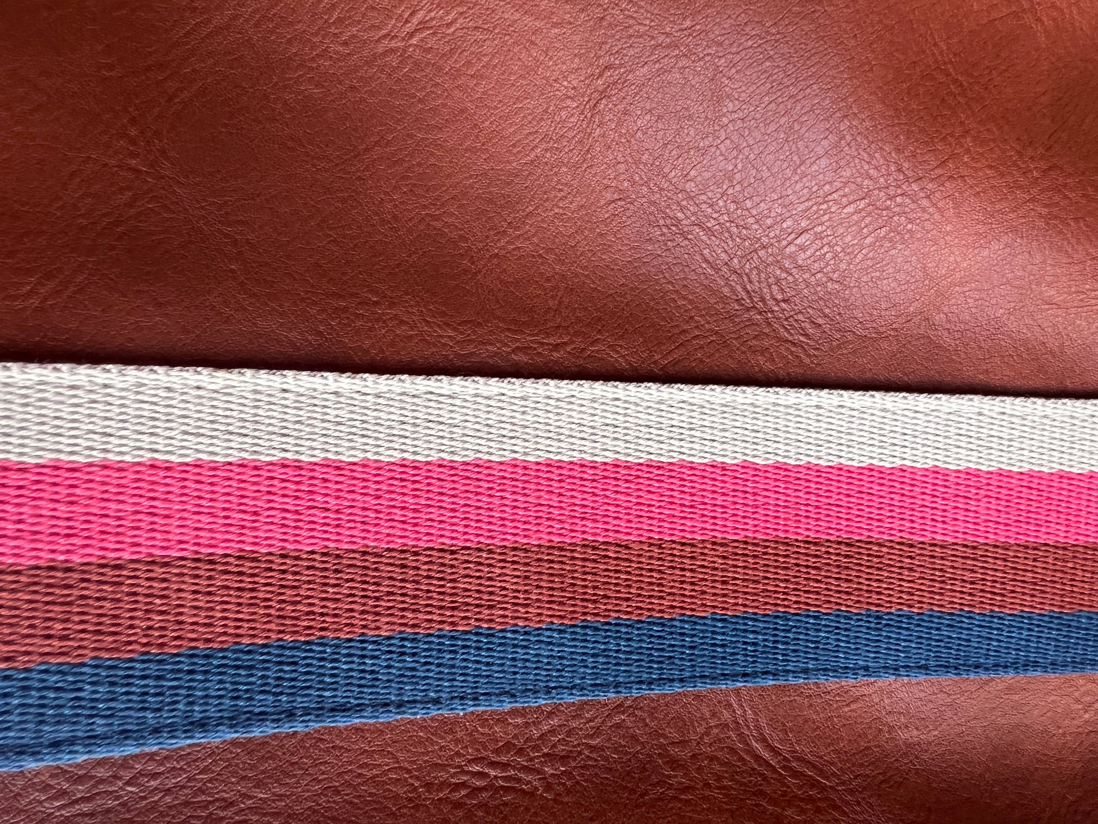 SALE! Cognac Stripe crossbody/ bum fanny bag / clutch w/ strap