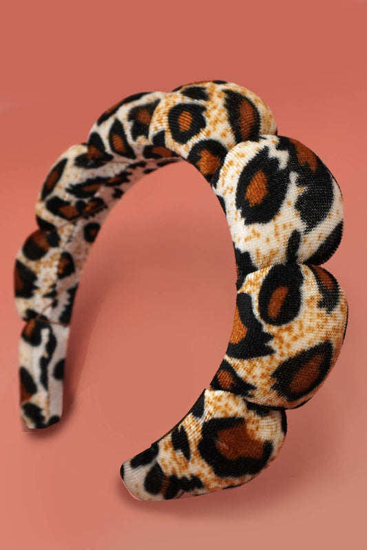 SPA SPONGE LEOPARD ANIMAL SCALLOPED HEADBAND