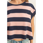 Striped Crew Neck Top (S-L)