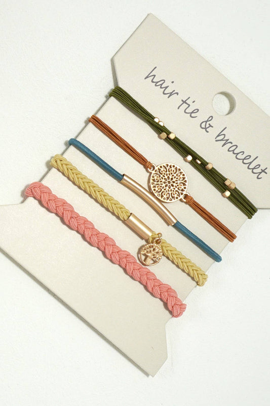 BOHO DUAL FUNCTION KNOT BRACELET HAIR TIES (Multi)