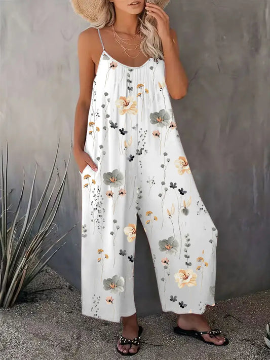 Casual Floral Jumpsuit (S-3X)