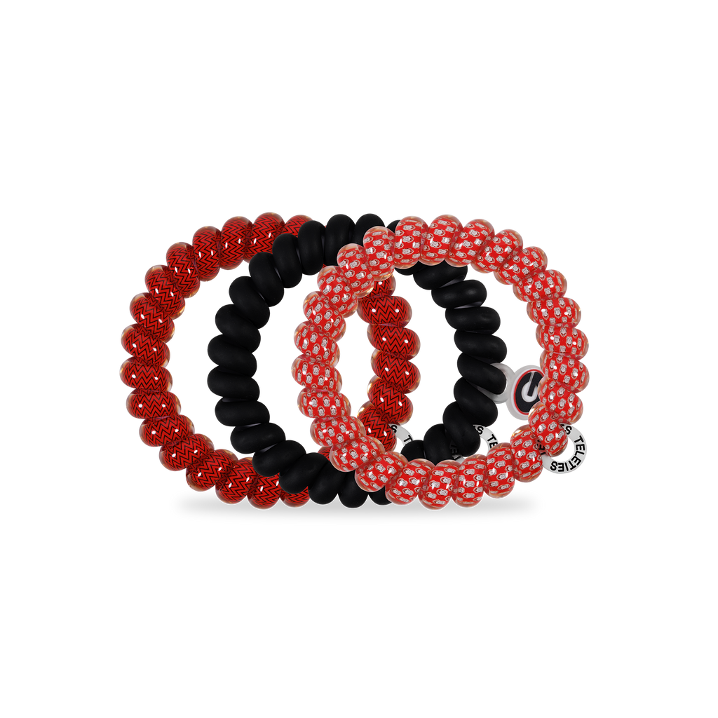 TELETIES - Spiral Hair Coils | Large | Go Dawgs! Hair Ties