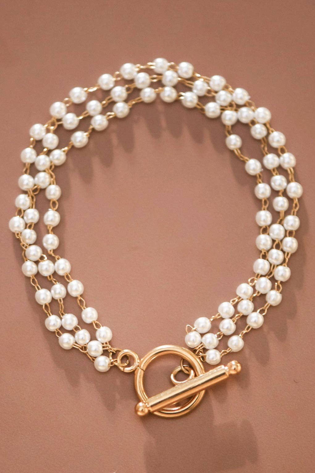 Pearl & 18K Gold Plated Waterproof Stainless Steel Chain Bracelet