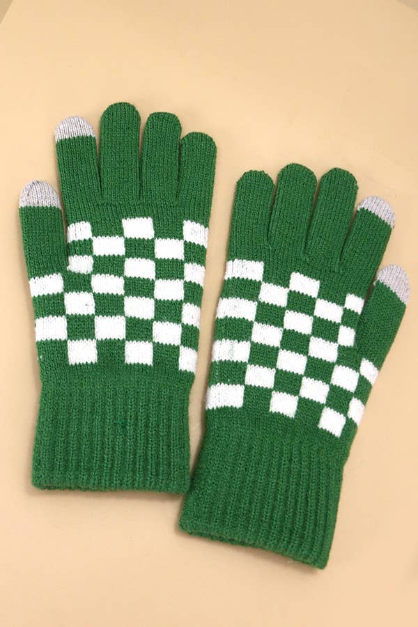 CHECKER WOOL TOUCH SCREEN  WINTER GLOVES
