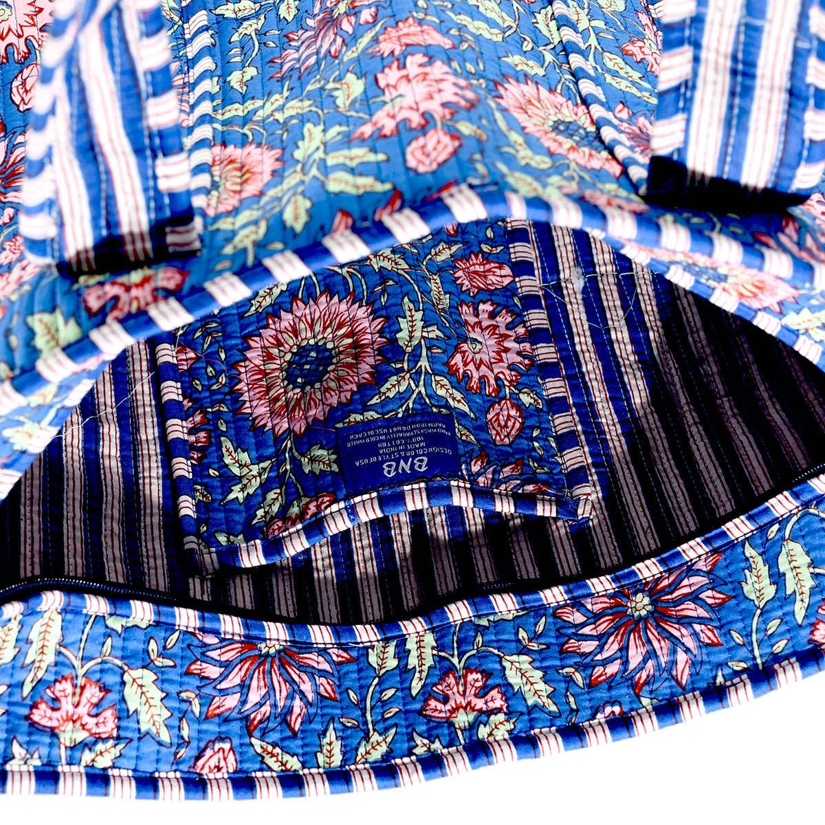 The Deena Cotton Block Print Tote Bag- Small