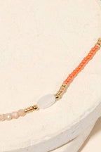 Dainty Bead Oval Charm Bracelet (2 Colors)