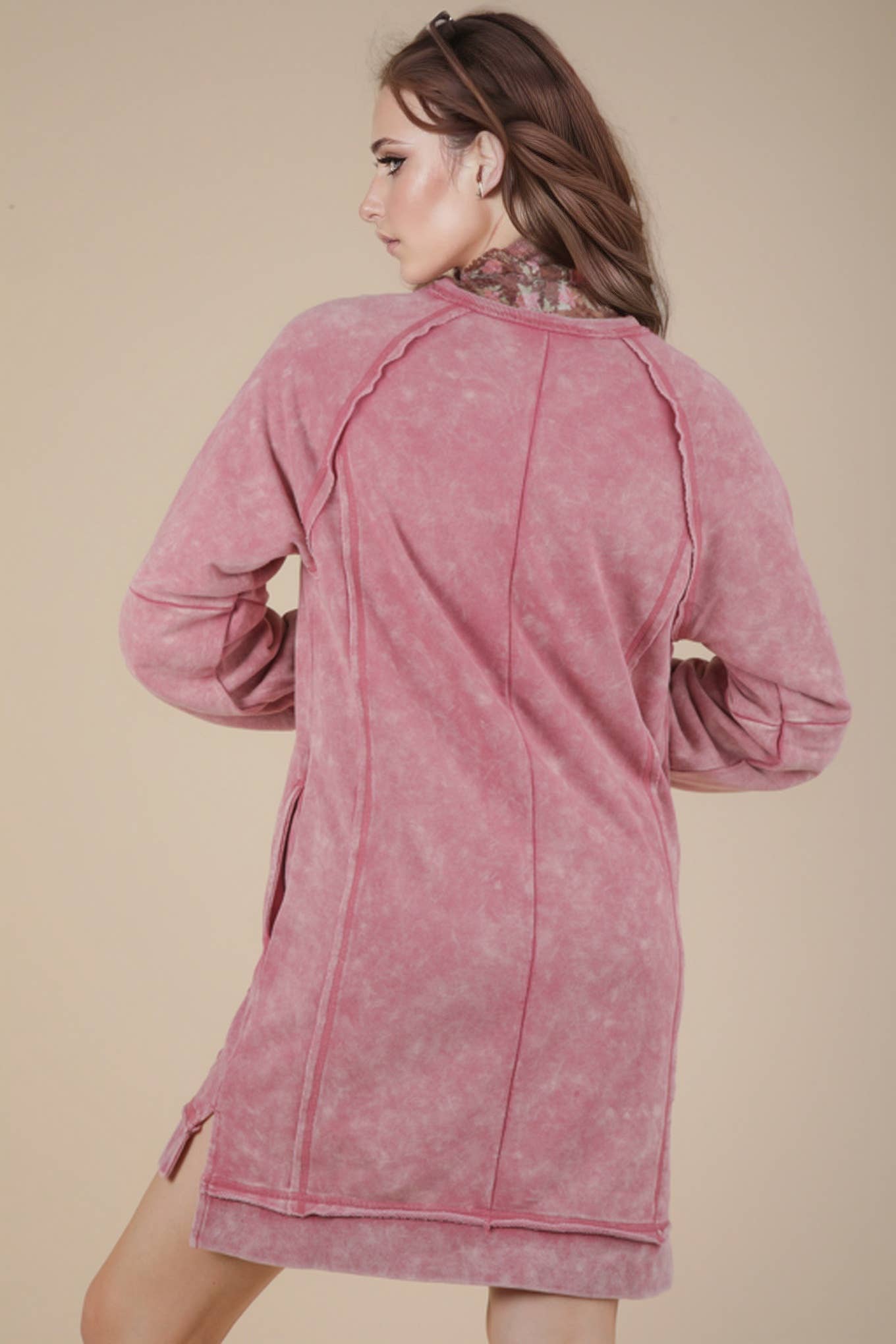 The Lindie Mineral Washed Casual Mini Dress (S-L)(2 Colors)