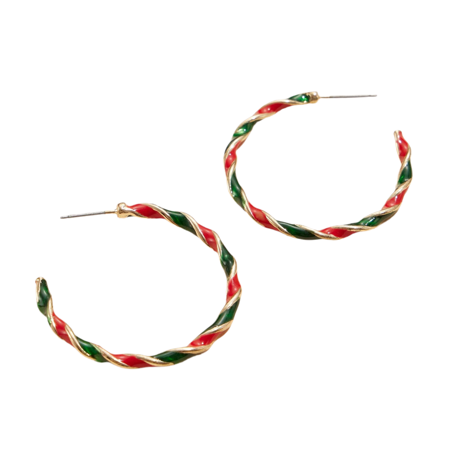 Holiday Twisted Hoop Earrings