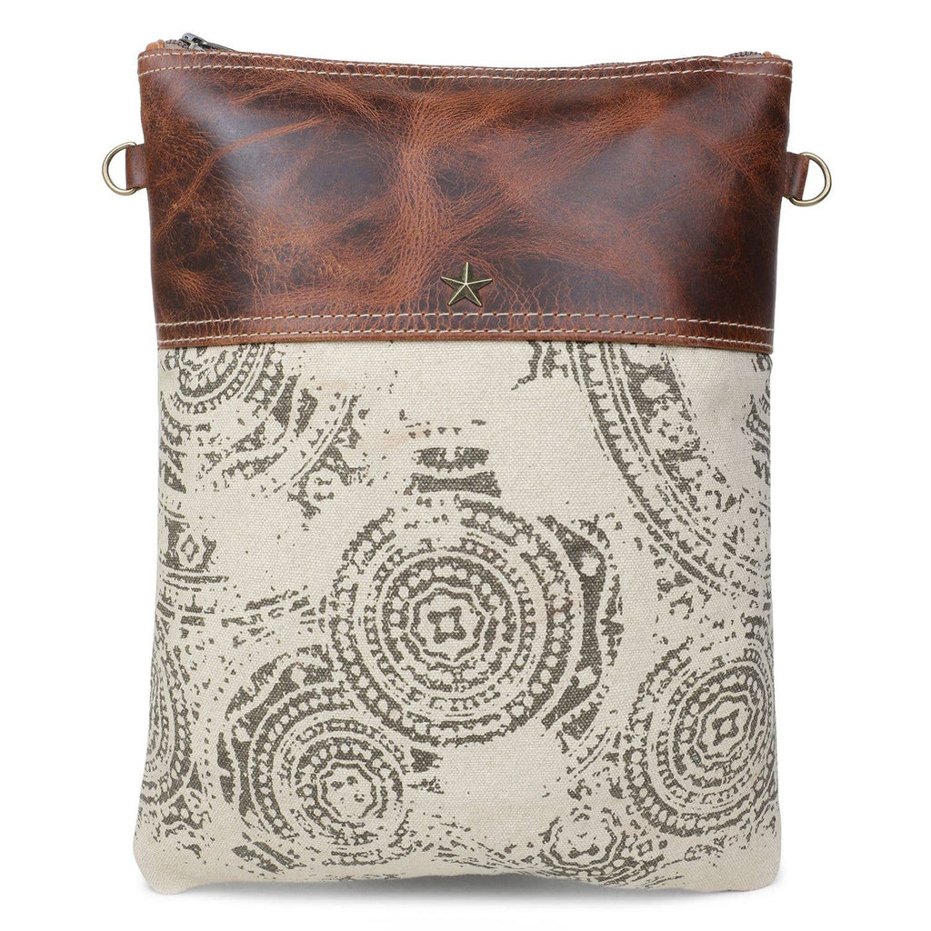 Sixtease Bags USA - Canvas  Leather Women's Crossbody - Dun/Raw Umber Bag