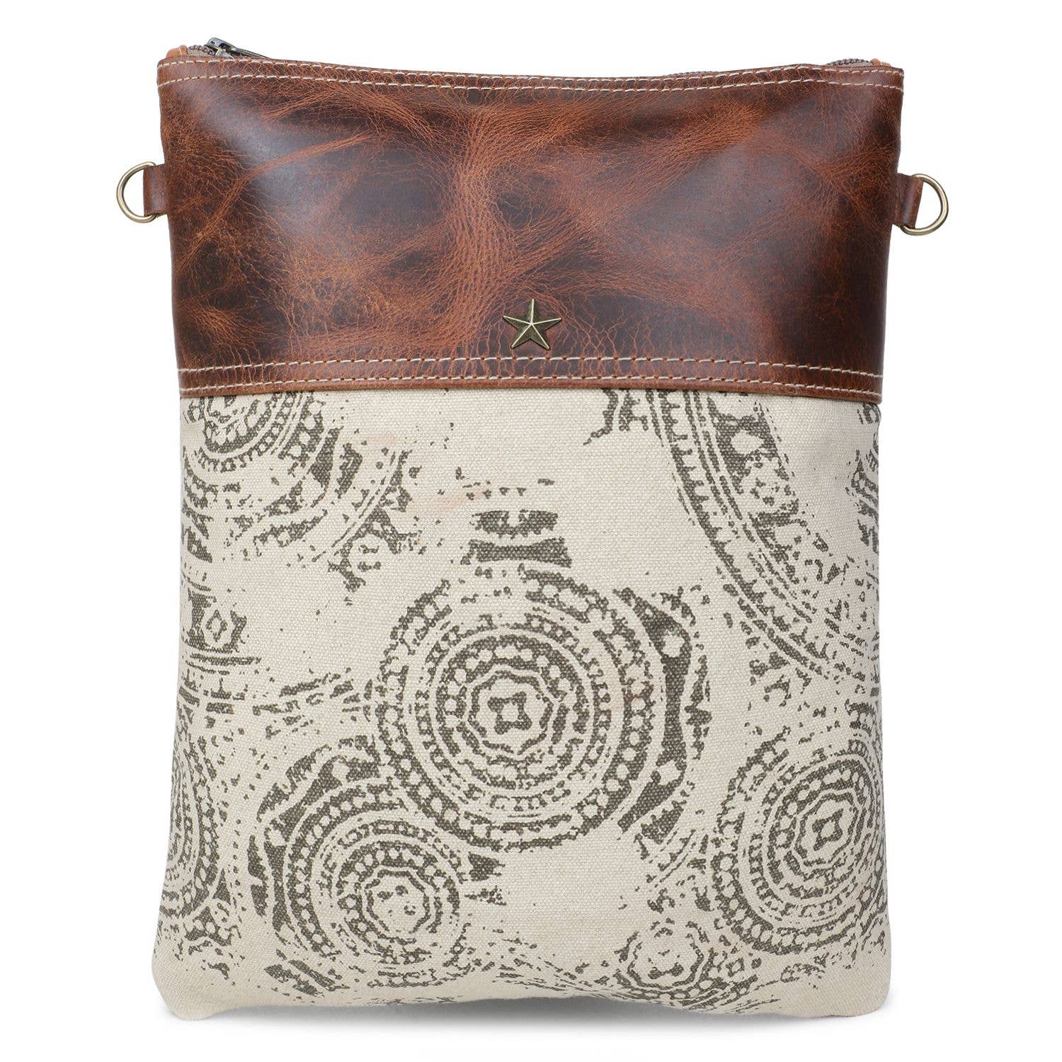 Sixtease Bags USA - Canvas  Leather Women's Crossbody - Dun/Raw Umber Bag