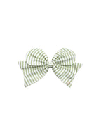 Mary Square - Fabric Bow | Green Stripe